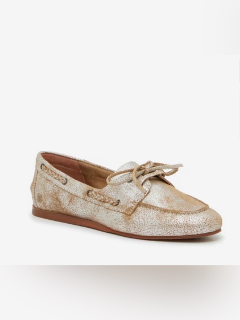 Lucky Brand Metallic Gold Tie-Top Loafer